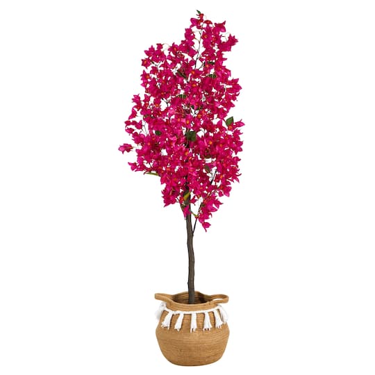 5ft. Artificial Bougainvillea Tree with Basket